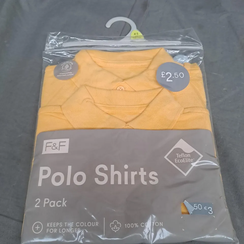 BOX OF APPROXIMATELY 100 2PACK SCHOOL POLO SHIRTS IN YELLOW ASSORTED SIZES - COLLECTION ONLY