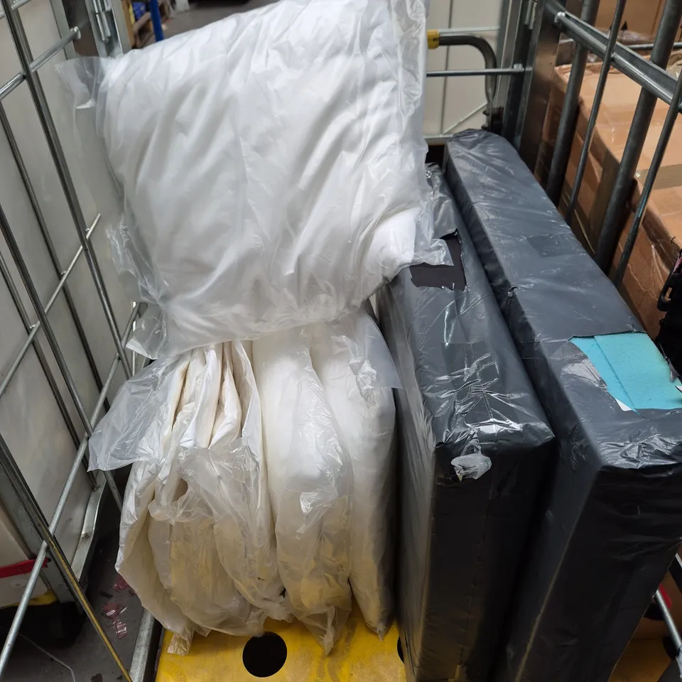 LOT OF APPROXIMATELY 10 CUSHIONS - VARIOUS SIZES - NO COVERS