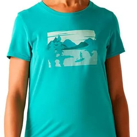 BRAND NEW REGATTA WOMENS FINGAL STRETCH T-SHIRT IN TURQUOISE - SIZE 18