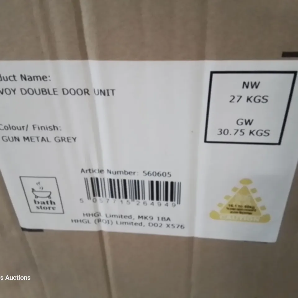 BOXED SAVOY DOUBLE DOOR UNIT GUN METAL GREY