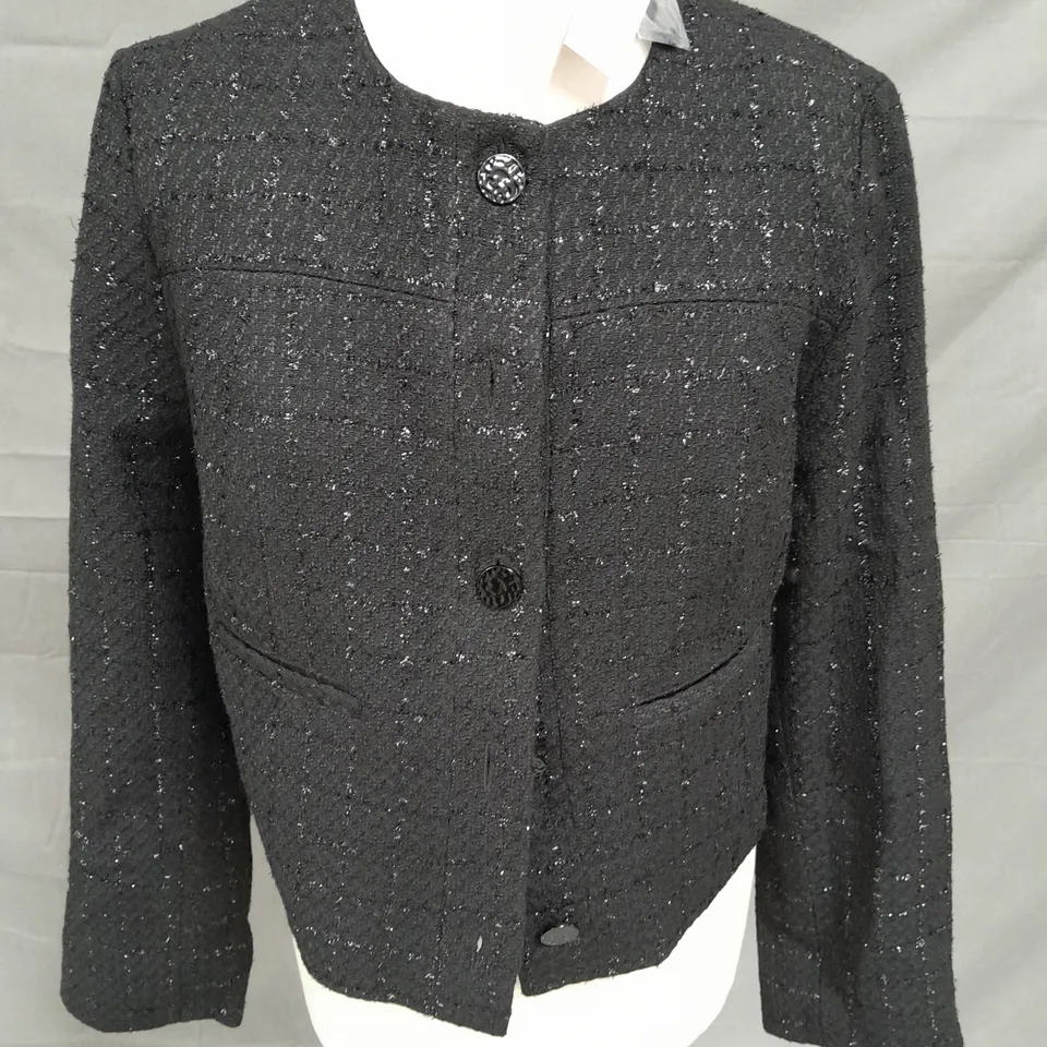 APRICOT TWEED JACKET IN BLACK - 10