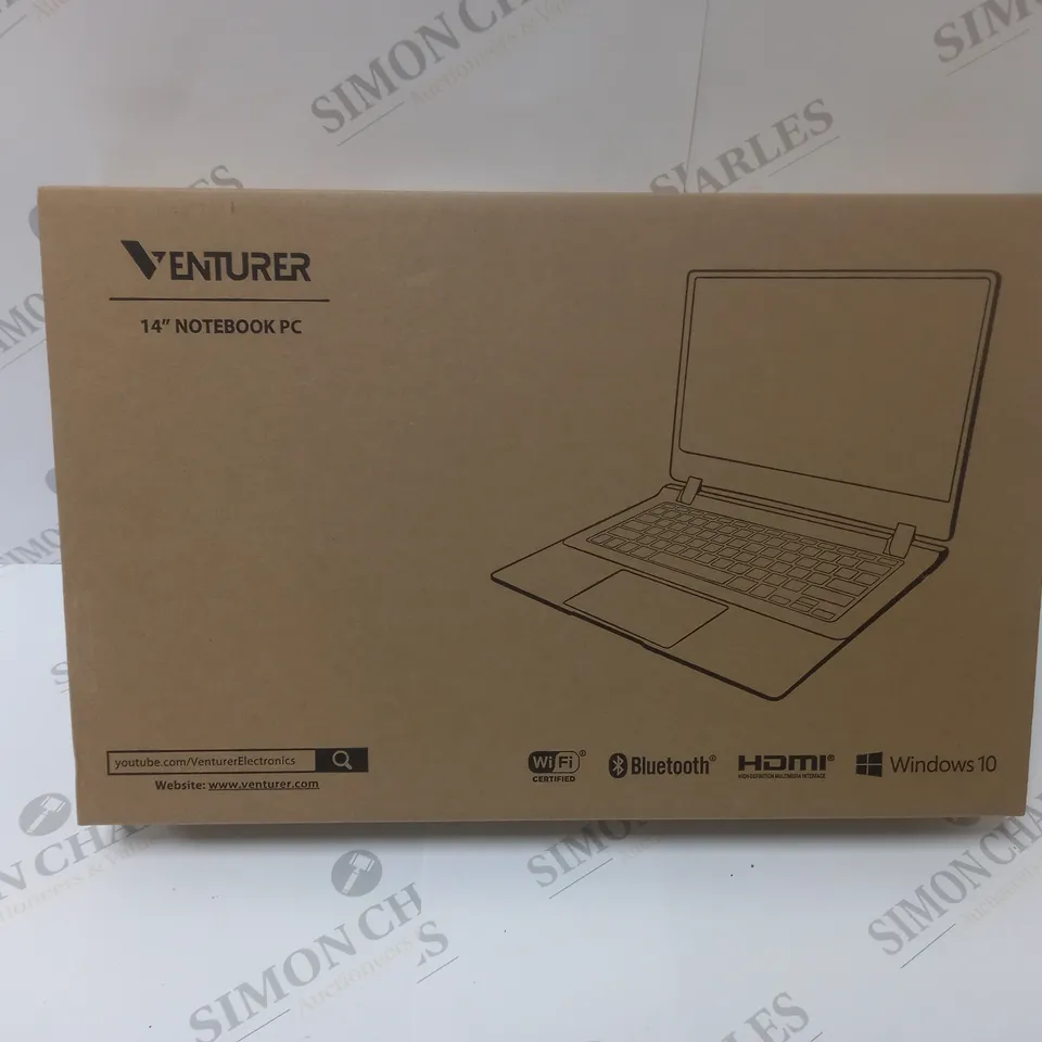 BRAND NEW BOXED VENTURER EUROPA 14 PLUS 14" FULL HD LAPTOP INTEL 2.6GHZ 64GB SSD 4GB RAM - BLACK