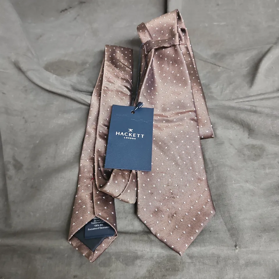 HACKETT MAYFAIR DOT TIE IN TAN BROWN