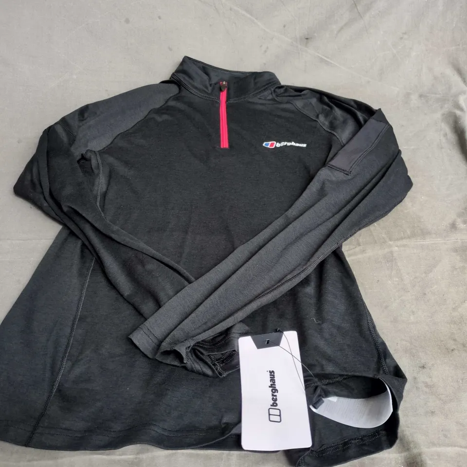 BERGHAUS WOMEN'S EXPLORER 24 PT HZ TECH TEE – BLACK, UK 8