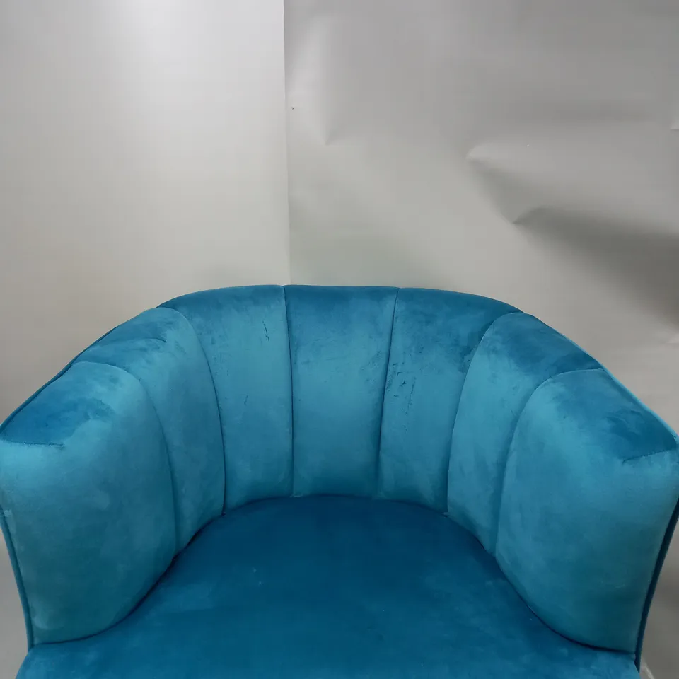 OUTLET MY HOME STORIES VELVET ARMCHAIR WITH GOLD TIPPED LEGS - COLLECTION ONLY