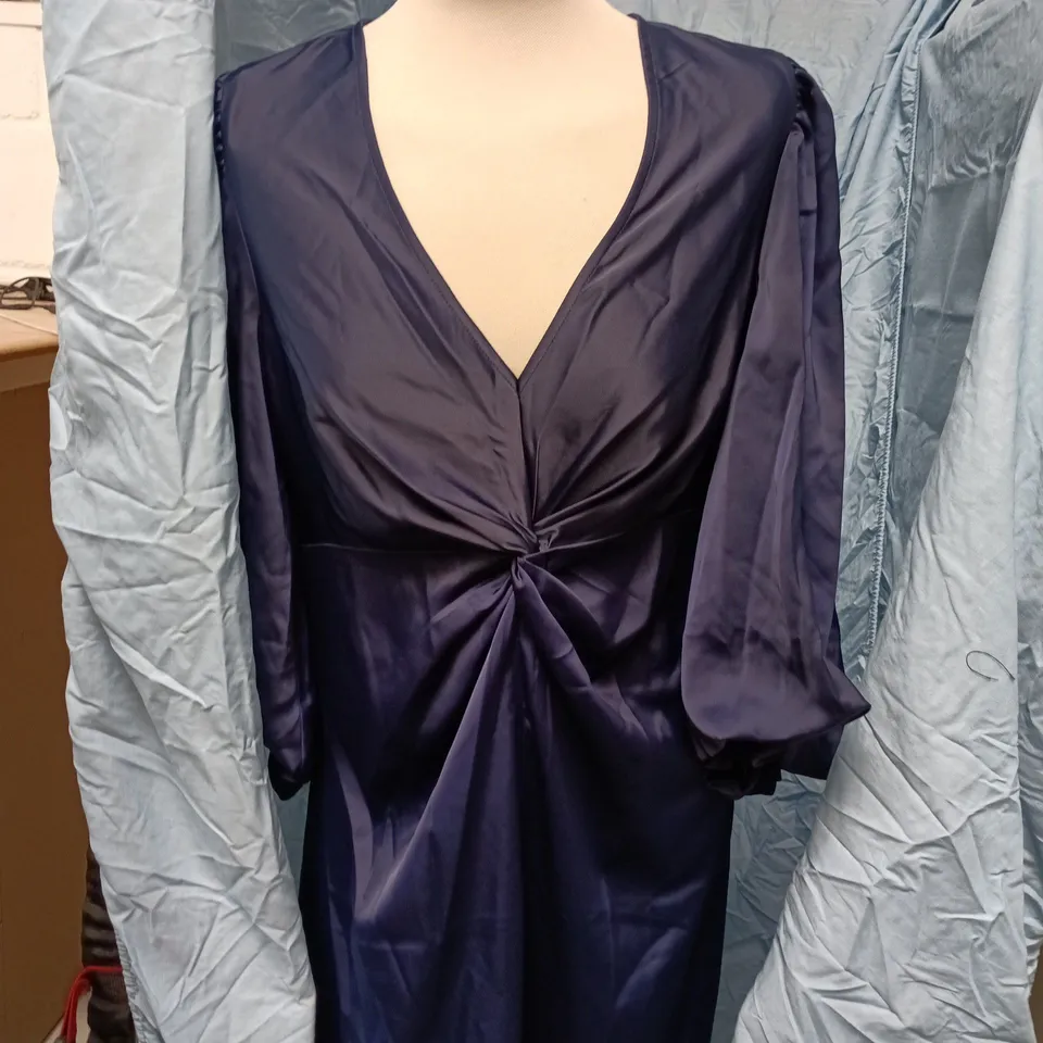 Y.A.S EVENING BLUE DRESS – EU 40 / UK 12, 3/4 SLEEVE, KNOT WAIST