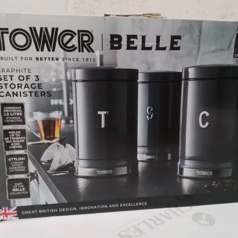 BOXED TOWER TEA/COFFEE/SUGAR CANISTERS
