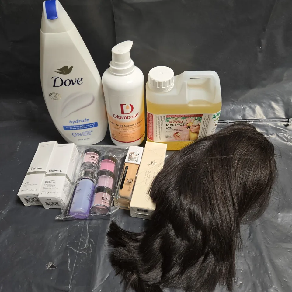 APPROXIMATEY 20 ASSORTED HEALTH AND BEAUTY PRODUCTS TO INCLUDE - BEAUTY OF JOSEON SPF 50 CREAM - DOVE BODY WASH - BLOOM MASSAGE OIL - ETC