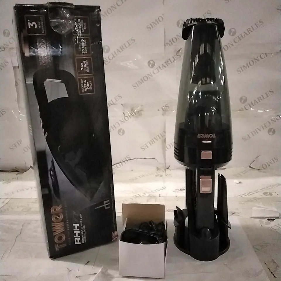 BOXED TOWER RHH77 CORDLESS 7.4V WET AND DRY HANDHELD VAC