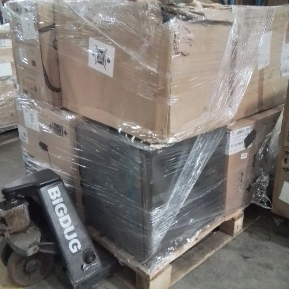 PALLET OF ELECTRICAL PRODUCTS TO INCLUDE;MICROWAVE OVEN,COOKER HOOD,MINI FRIDGE