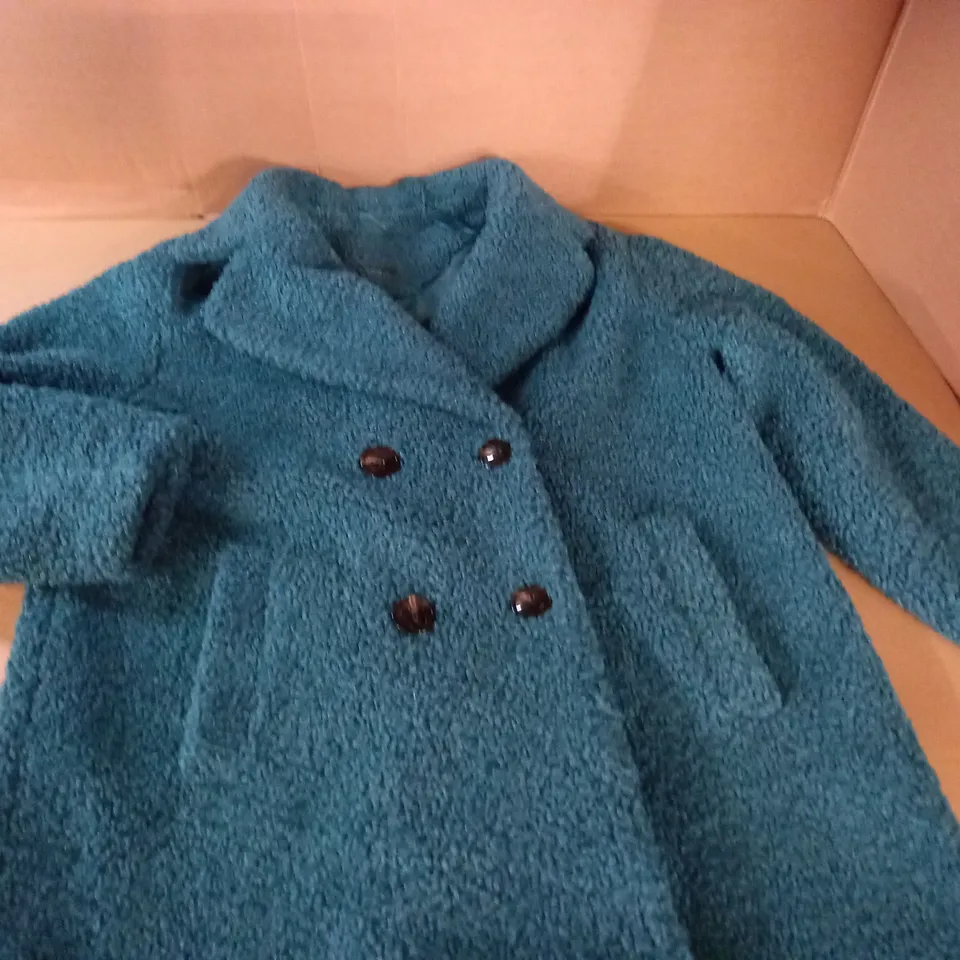 ROMAN TEAL TEDDY COAT - 18