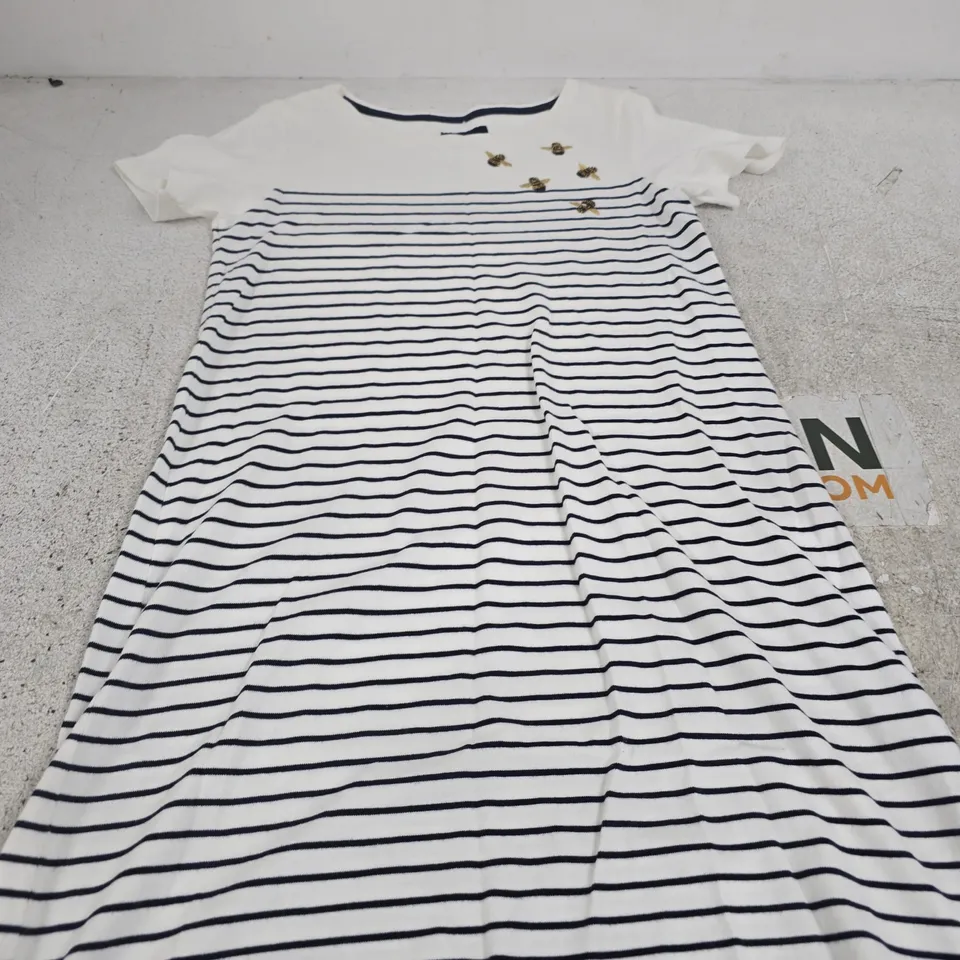 WOMEN'S STRIPED JERSEY TOP WITH BEE EMBROIDERY – UK 12 (EU 40)