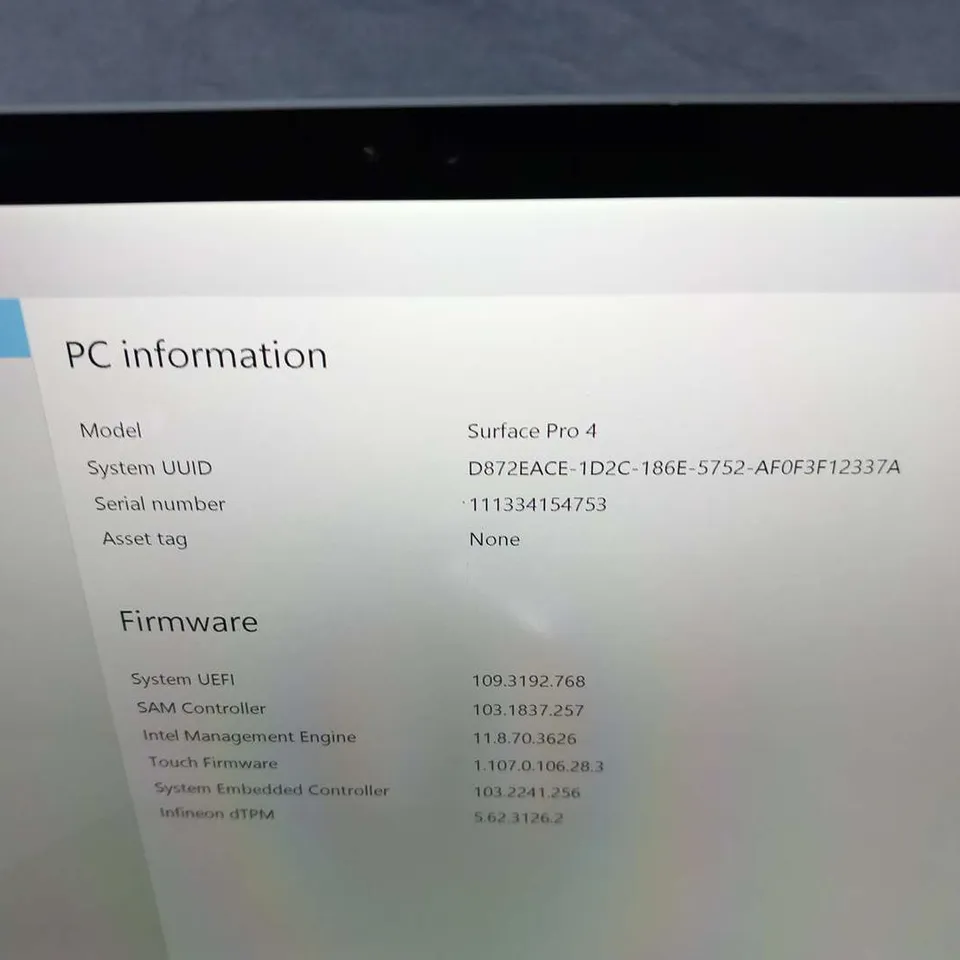 MICROSOFT SURFACE PRO 4 128GB