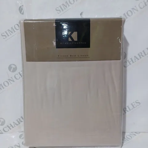BOXED K BY KELLY HOPPEN FINEST BED LINEN IN BEIGE - DOUBLE SIZE
