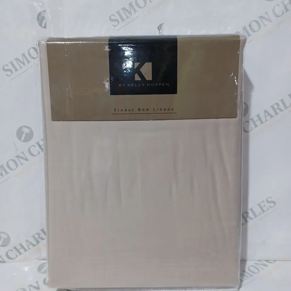 BOXED K BY KELLY HOPPEN FINEST BED LINEN IN BEIGE - DOUBLE SIZE