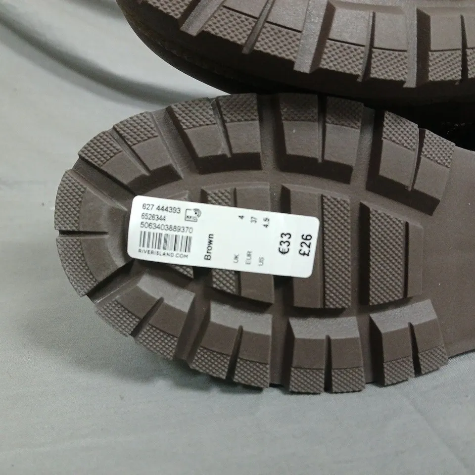 RIVER ISLAND BROWN CHELSEA BOOTS – UK 4 (EU 37)