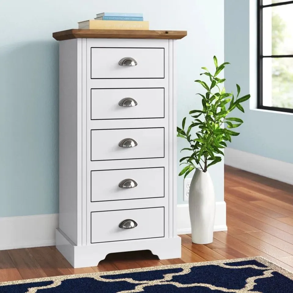 BOXED SPARTA 5-DRAWER 52.5cm W CHEST OF DRAWERS (1 BOX)