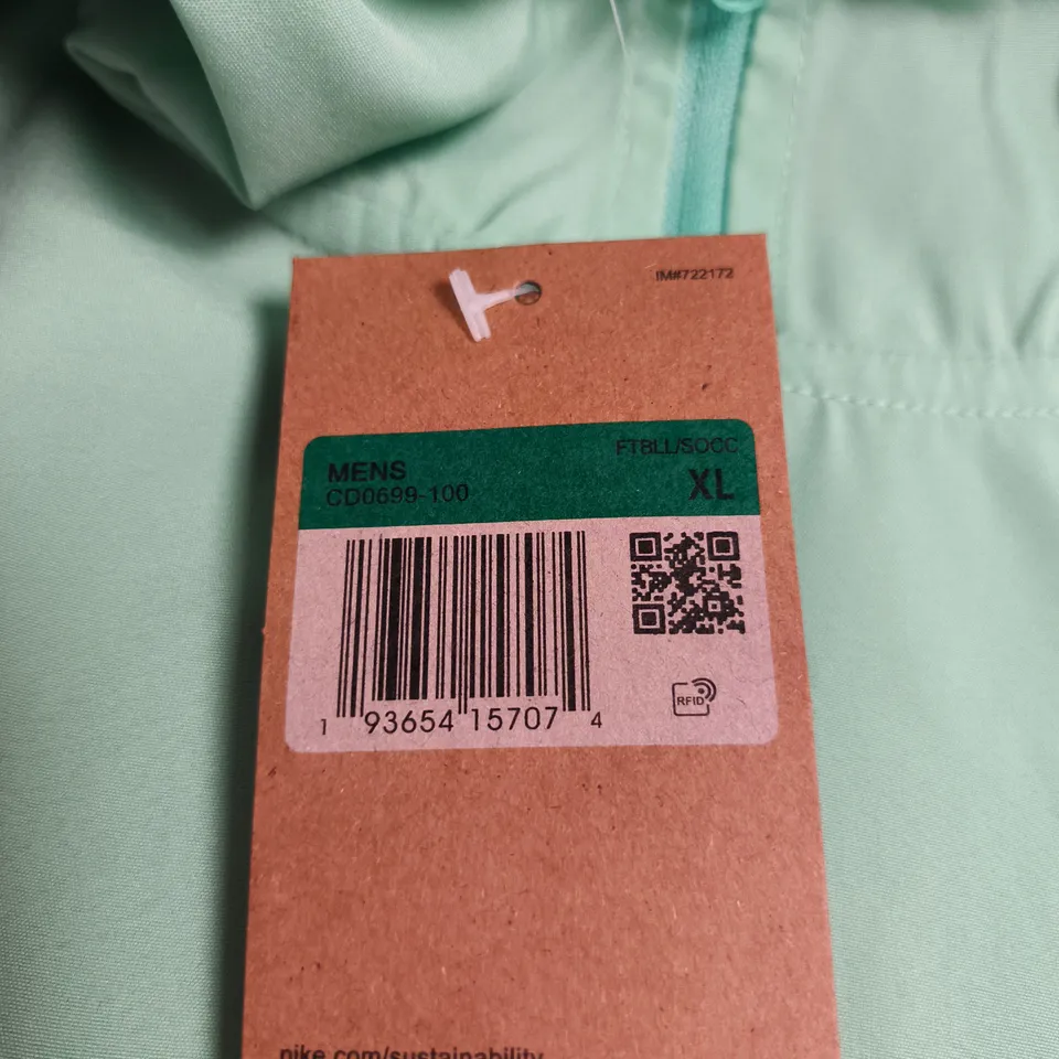 NIKE MEN'S HOODED JACKET – MINT GREEN/BLACK, XL