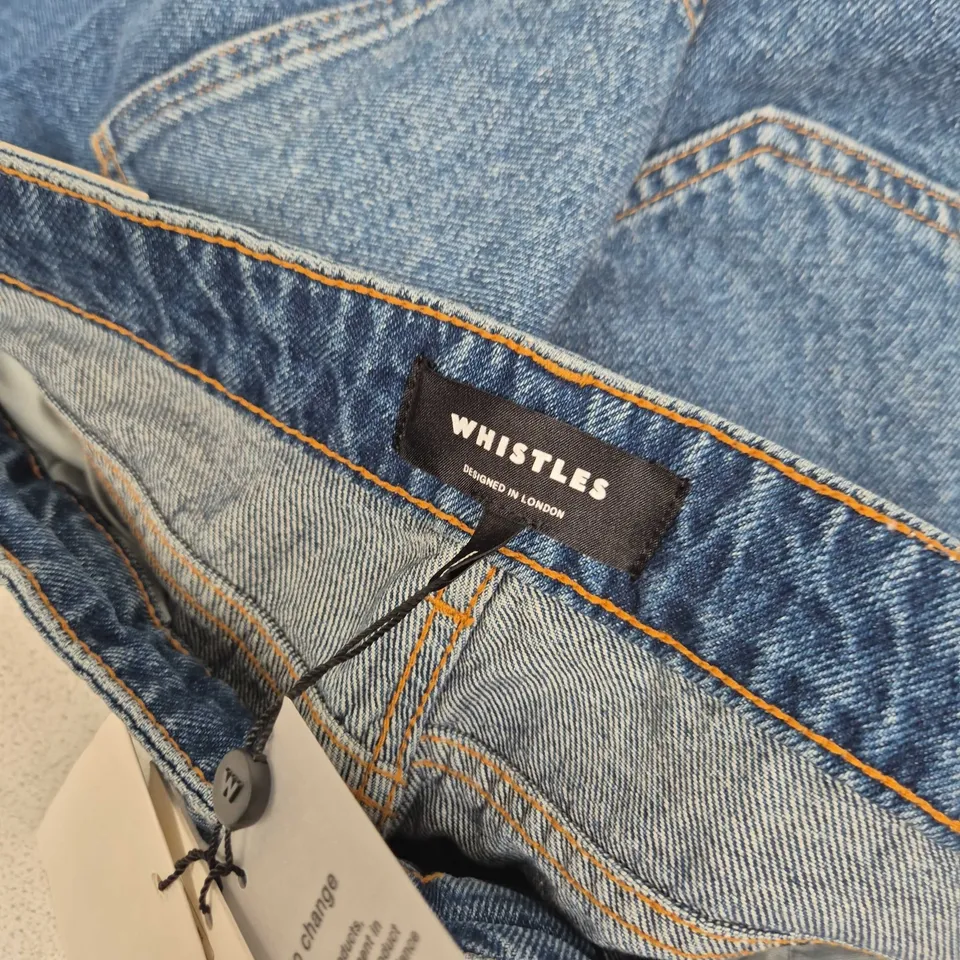 WHISTLES STRAIGHT ANKLE LENGTH JEANS IN BLUE - UK 32