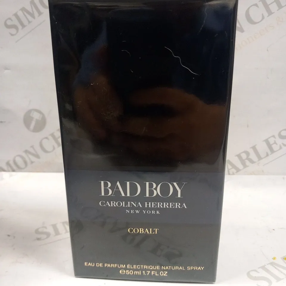 BOXED AND SEALED BAD BOY CAROLINA HERRERA NEW YORK COBALT EAU DE PARFUM 50ML