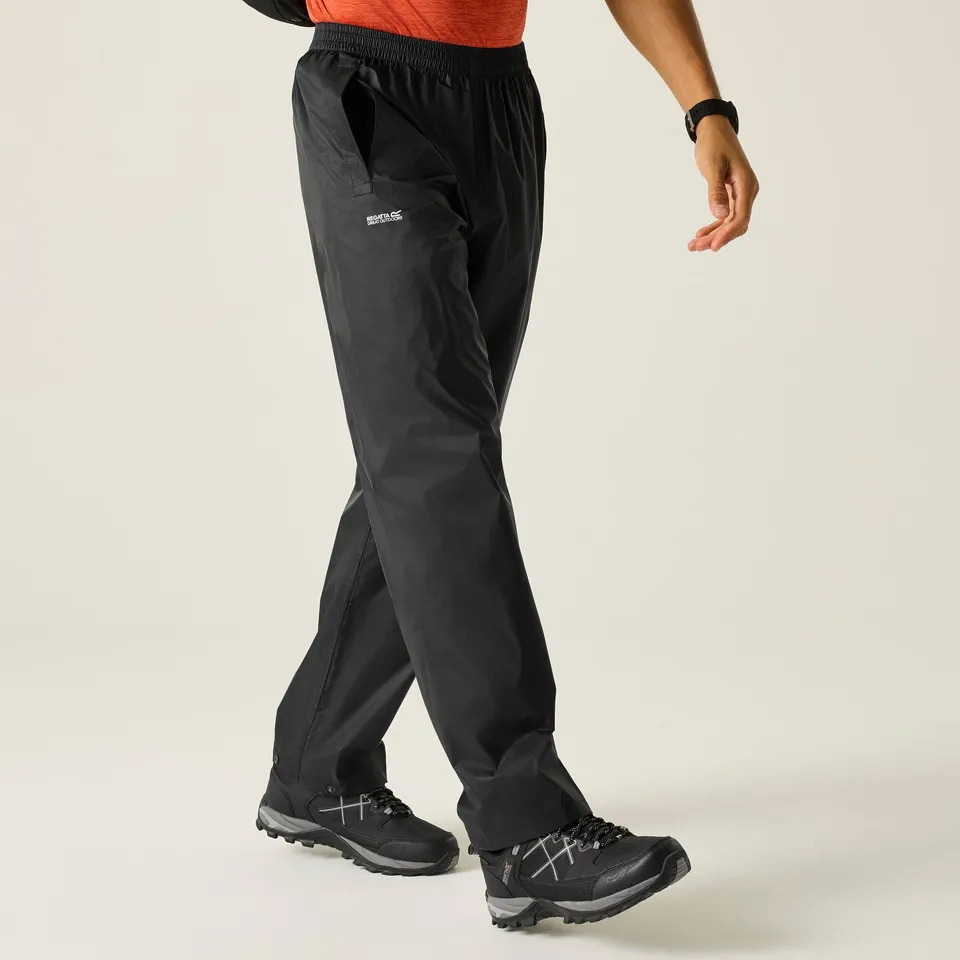 BAND NEW REGATTA PACK-IT WATERPROOF OVER TROUSERS IN BLACK SIZE XL