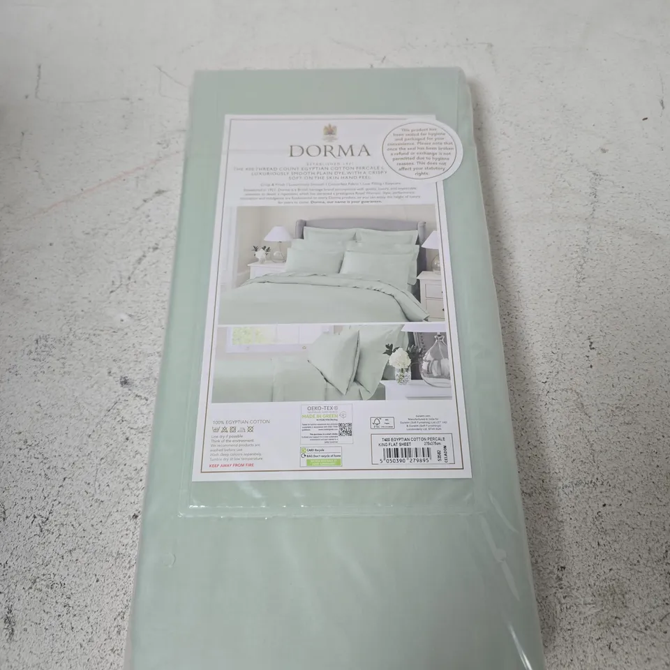 DORMA KING FLAT SHEET – 275 X 275 CM, 100% EGYPTIAN COTTON PERCALE 