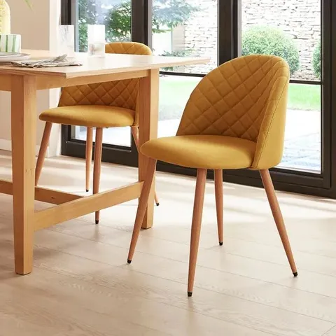 BOXED ASTRID DINING CHAIR, YELLOW FABRIC (1 BOX)