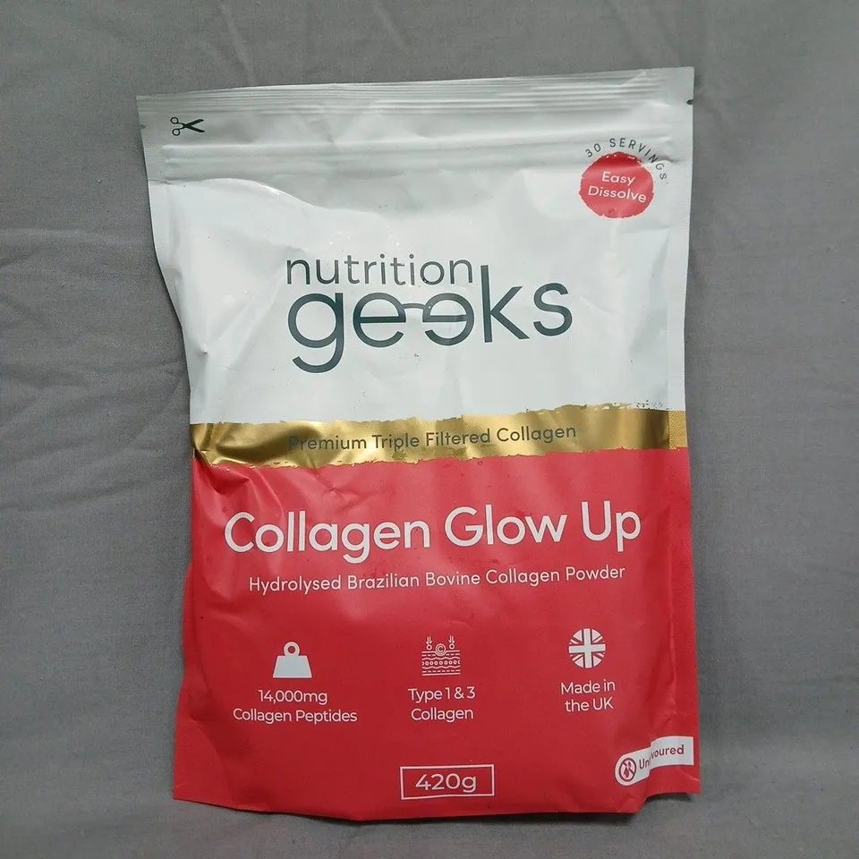 NUTRITION GEEKS COLLAGEN GLOW UP PREMIUM TRIPLE FILTERED COLLAGEN (420G)