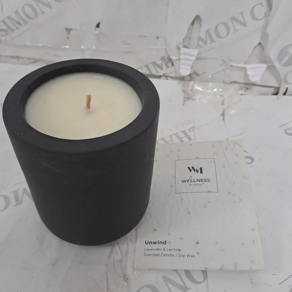 WELLNESS UNWIND LAVENDER AND LEMON SCENTED CANDLE 