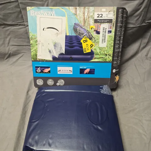 BESTWAY AIR MATTRESS – 1.85M X 76CM X 22CM, BLUE, BOXED