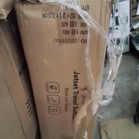 BOXED LUGG JETSET TRAVEL SUITCASE BLACK WITH BROWN