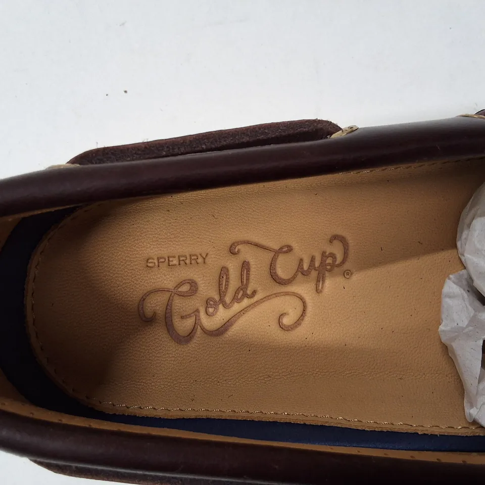 SPERRY GOLD CUP LEATHER BOAT SHOES – DARK BROWN