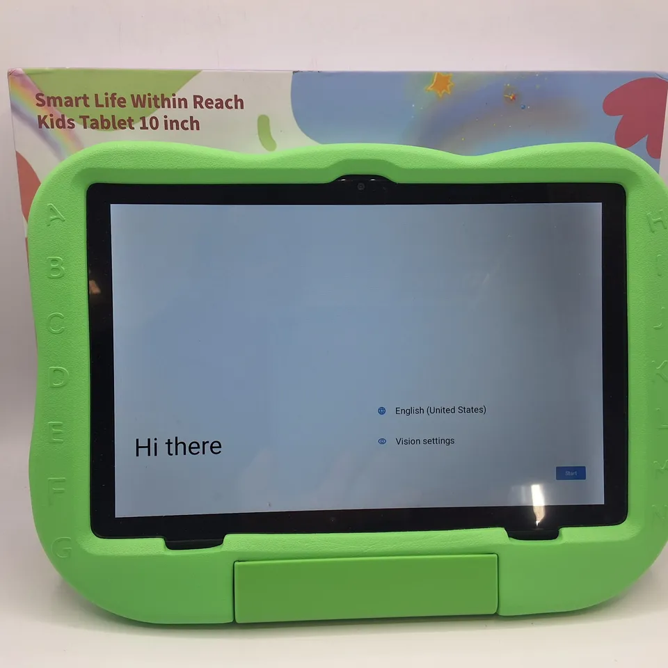 10.1" KIDS ANDROID TABLET WITH GREEN PROTECTIVE CASE
