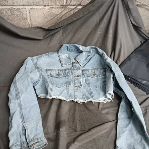 SHEIN DENIM CROPPED JACKET – LIGHT WASH, WOMEN'S CLOTHING SIZE M