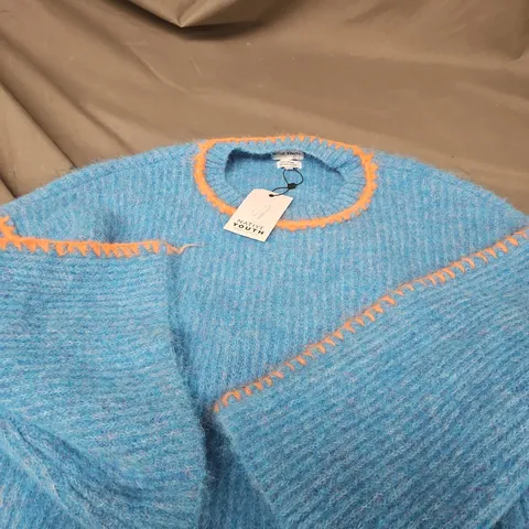 NATIVE YOUTH KNIT SWEATER – BLUE, SIZE 3XL