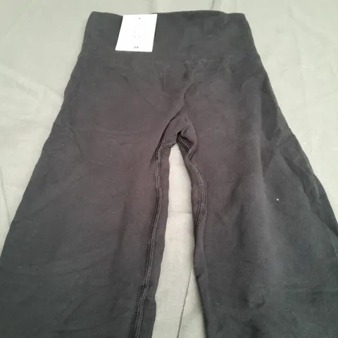 GYMSHARK RIBBED COTTON SEAMLESS LEGGINGS IN BLACK - SMALL