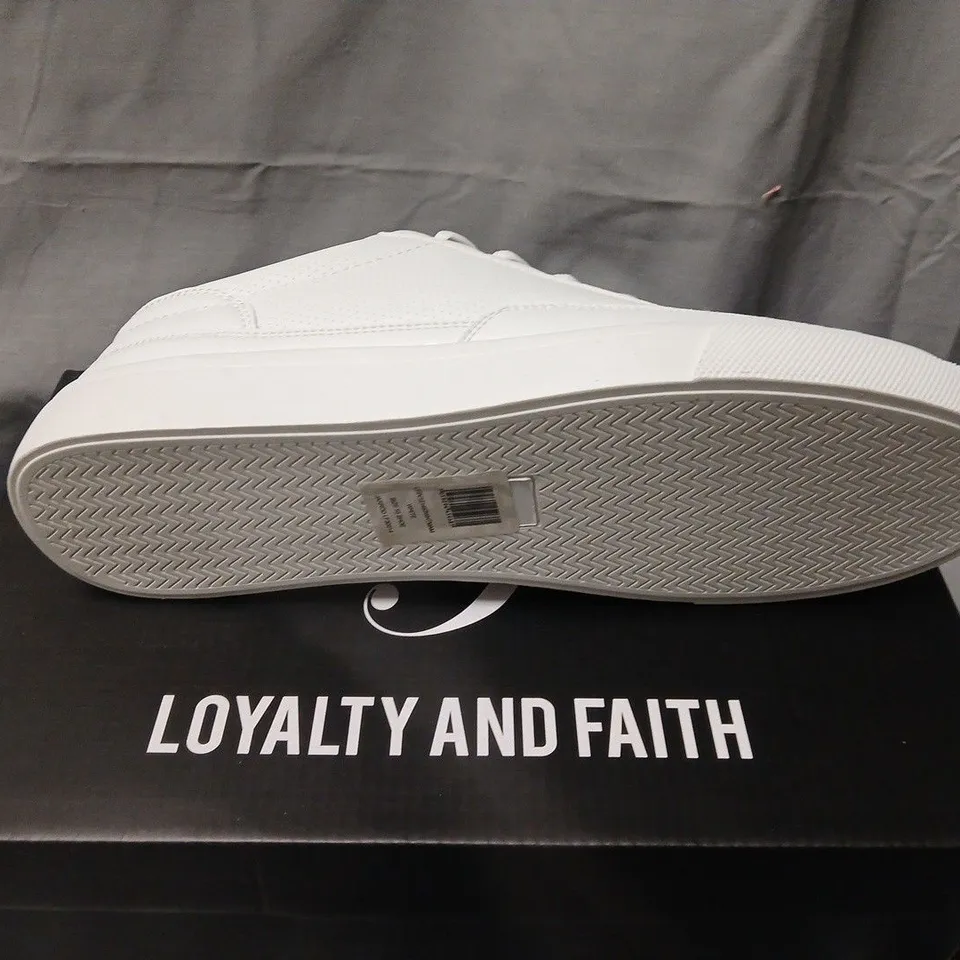 LOYALTY AND FAITH WHITE LEATHER TRAINERS UK SIZE 10