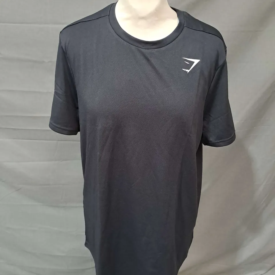 GYMSHARK ARRIVAL TSHIRT REGULAR FIT IN BLACK SIZE S