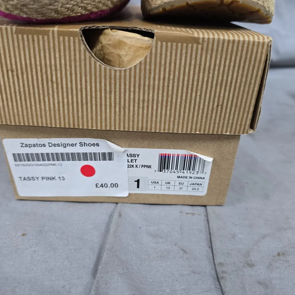 TASSY PINK ESPADRILLE FLATS – WOMEN'S UK 13 (US 1, EU 31)