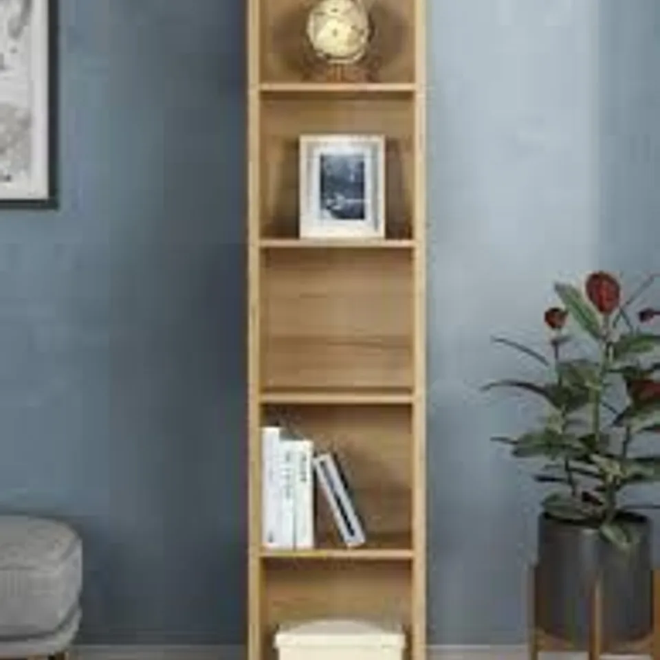 BOXED METRO TALL BOOKCASE IN OAK - COLLECTION ONLY 