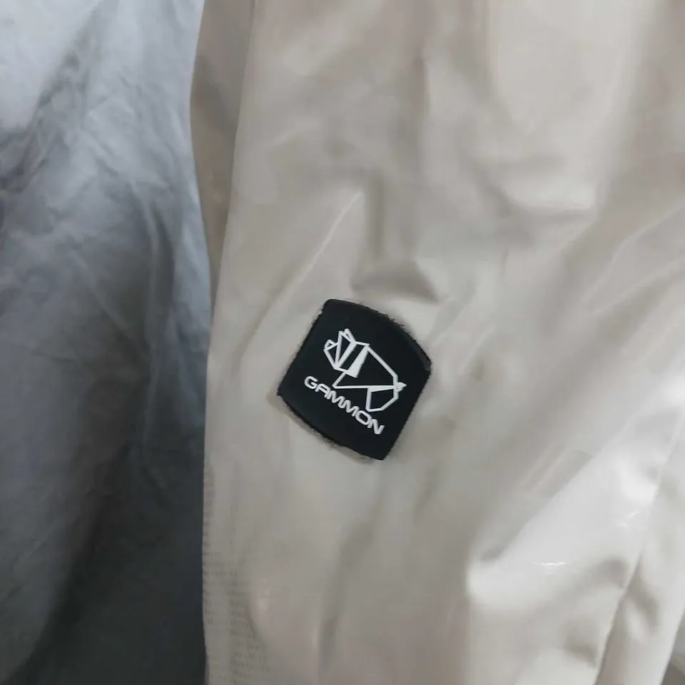 GAMMON BEIGE GLOSSY PARKA WITH FAUX SHEARLING HOOD – SIZE XL (STYLED IN ITALY)