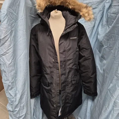 KARRIMOR CITY PARKA COAT – BLACK, UK 14 (EU 42) WITH FUR HOOD