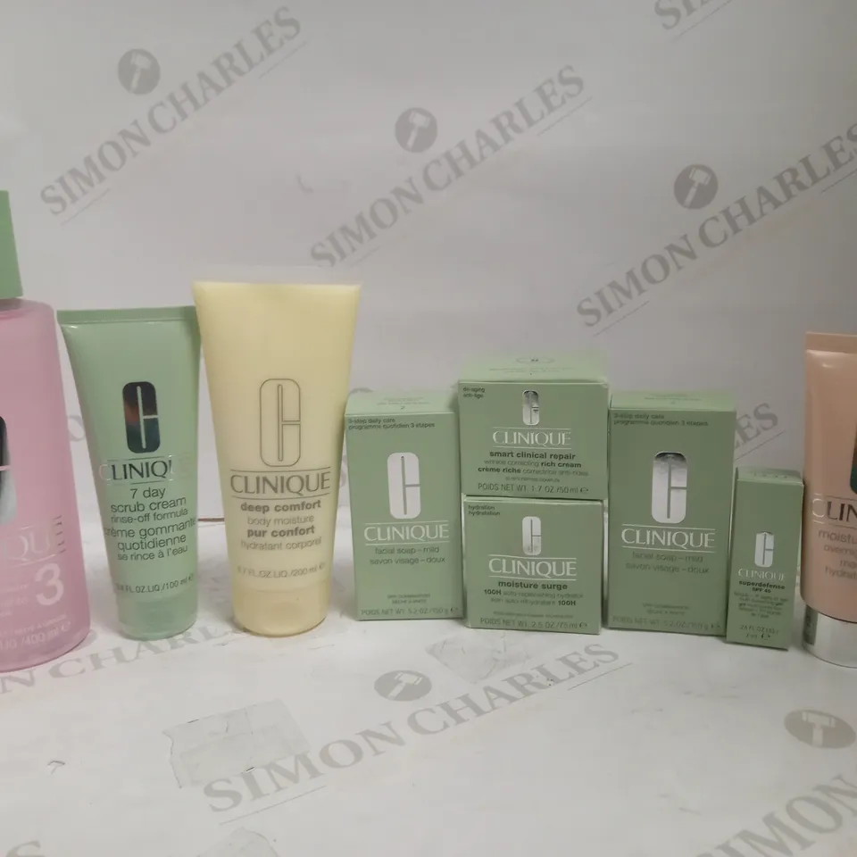 LOT OF 9 CLINIQUE SKINCARE ITEMS