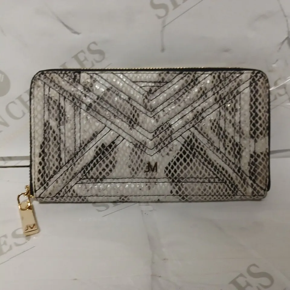 JULIEN MACDONALD LEATHER EFFECT PURSE IN NEUTRAL SNAKE
