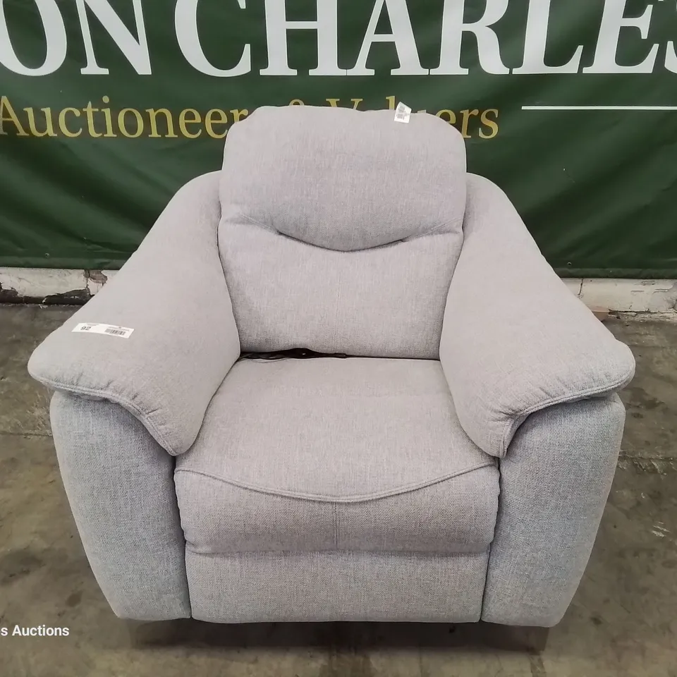 QUALITY BRITISH DESIGNER & MANUFACTURED G PLAN JACKSON POWER RECLINING EASY CHAIR CAMBRIDGE TAUPE FABRIC 