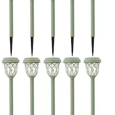 GARDEN REFLECTIONS SET OF 10 DUAL FUNCTION SUNBEAM SOLAR GLASS STAKE LIGHTS