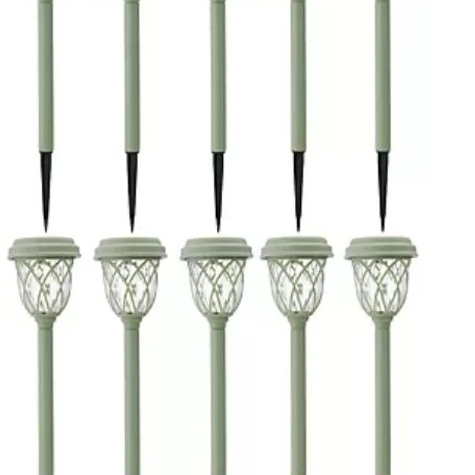 GARDEN REFLECTIONS SET OF 10 DUAL FUNCTION SUNBEAM SOLAR GLASS STAKE LIGHTS