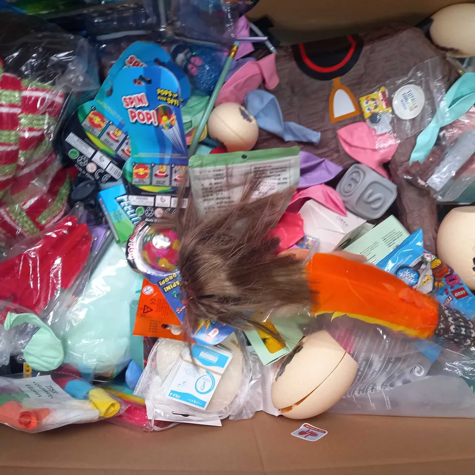 BOX OF APPROXIMATELY 20 ASSORTED TOYS AND GAMES TO INCLUDE FUN TIME RAINBOW RAINMAKER, BOBO & COCO A LITTLE STORE, COLOURCLAY MODELLING MATERIAL
