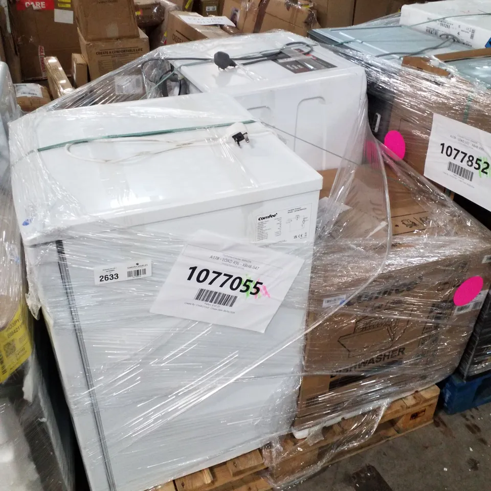 PALLET OF APPROXIMATELY 4 UNPROCESSED RAW RETURN WHITE GOODS TO INCLUDE;