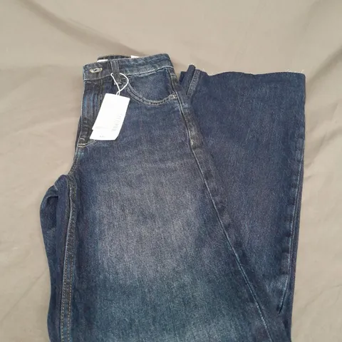 MNG WIDE LEG HIGH WAIST JEANS IN DARK BLUE SIZE 4